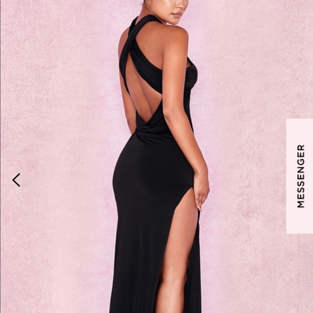 SOLD Black long formal split dress by House of CB - Picture 1 of 2